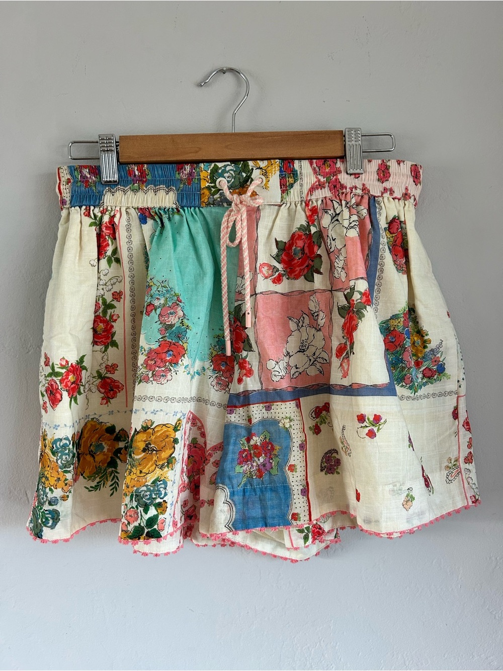 Zimmermann Floral Patchwork Cotton Shorts Size 2